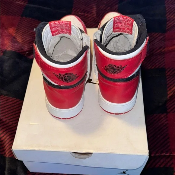 Nike Air Jordan 1 **Rare**Red and White Womens Sneakers - Picture 5 of 7